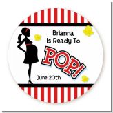 Ready To Pop - Round Personalized Baby Shower Sticker Labels Ready To Pop - Round Personalized Baby Shower Sticker Labels