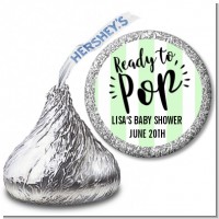Ready To Pop Stripes - Hershey Kiss Baby Shower Sticker Labels