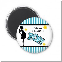 Ready To Pop Teal - Personalized Baby Shower Magnet Favors