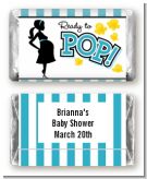 Ready To Pop Teal - Personalized Baby Shower Mini Candy Bar Wrappers