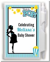 Ready To Pop Teal - Baby Shower Personalized Notebook Favor