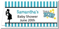 Ready To Pop Teal - Personalized Baby Shower Place Cards