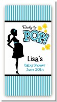 Ready To Pop Teal - Custom Rectangle Baby Shower Sticker/Labels