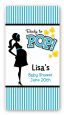 Ready To Pop Teal - Custom Rectangle Baby Shower Sticker/Labels thumbnail