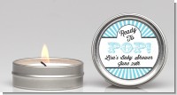 Ready To Pop Teal Stripes - Baby Shower Candle Favors