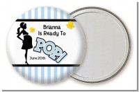 Ready To Pop Blue - Personalized Baby Shower Pocket Mirror Favors