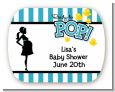 Ready To Pop Teal - Personalized Baby Shower Rounded Corner Stickers thumbnail