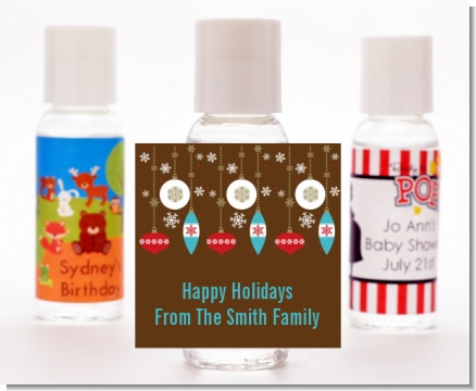 Retro Ornaments - Personalized Christmas Hand Sanitizers Favors