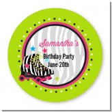 Retro Roller Skate Party - Round Personalized Birthday Party Sticker Labels