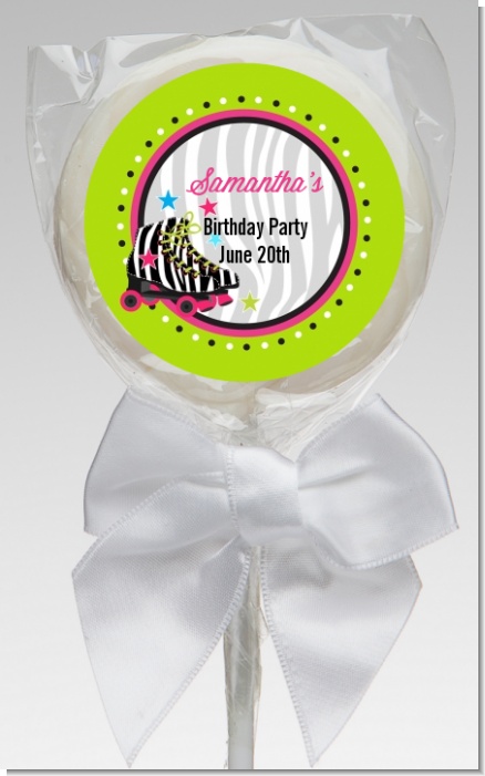 Retro Roller Skate Party - Personalized Birthday Party Lollipop Favors