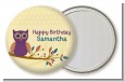 Retro Owl - Personalized Birthday Party Pocket Mirror Favors thumbnail