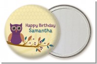 Retro Owl - Personalized Birthday Party Pocket Mirror Favors