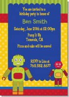 Robot Party - Birthday Party Invitations