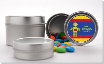 Robot Party - Custom Birthday Party Favor Tins