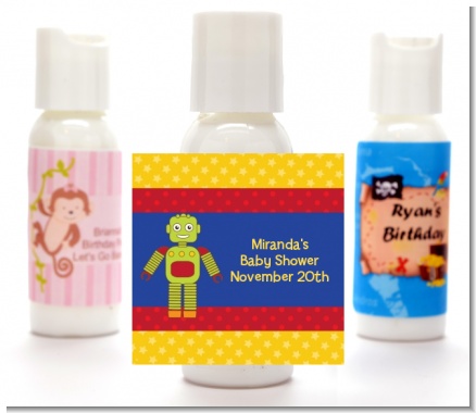 Robot Party - Personalized Birthday Party Lotion Favors