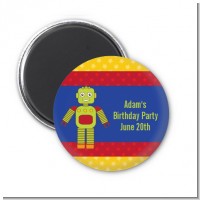 Robot Party - Personalized Birthday Party Magnet Favors