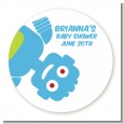 Robots - Round Personalized Baby Shower Sticker Labels thumbnail