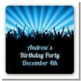 Rock Band | Like A Rock Star Boy - Square Personalized Birthday Party Sticker Labels thumbnail