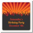 Rock Band | Like A Rock Star Girl - Square Personalized Birthday Party Sticker Labels thumbnail