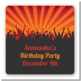 Rock Band | Like A Rock Star Girl - Square Personalized Birthday Party Sticker Labels