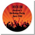 Rock Band | Like A Rock Star Girl - Round Personalized Birthday Party Sticker Labels thumbnail