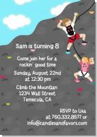 Rock Climbing - Birthday Party Invitations