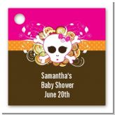 Rock Star Baby Girl Skull - Personalized Baby Shower Card Stock Favor Tags