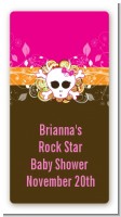 Rock Star Baby Girl Skull - Custom Rectangle Baby Shower Sticker/Labels