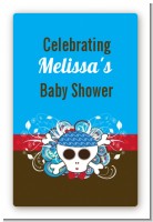 Rock Star Baby Boy Skull - Custom Large Rectangle Baby Shower Sticker/Labels