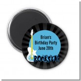 Rock Star Guitar Blue - Personalized Birthday Party Magnet Favors