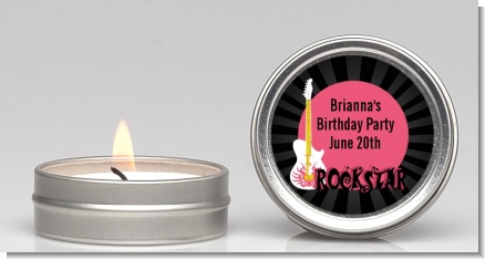 Rock Star Guitar Pink - Birthday Party Candle Favors