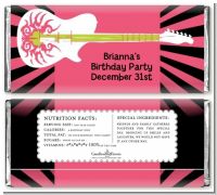 Rock Star Guitar Pink - Personalized Birthday Party Candy Bar Wrappers
