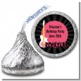 Rock Star Guitar Pink - Hershey Kiss Birthday Party Sticker Labels thumbnail