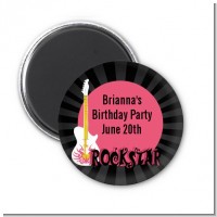 Rock Star Guitar Pink - Personalized Birthday Party Magnet Favors