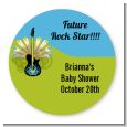 Future Rock Star Boy - Round Personalized Baby Shower Sticker Labels thumbnail