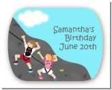 Rock Climbing - Personalized Birthday Party Rounded Corner Stickers
