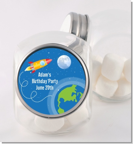 Rocket Ship - Personalized Birthday Party Candy Jar
