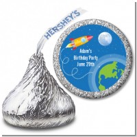 Rocket Ship - Hershey Kiss Baby Shower Sticker Labels