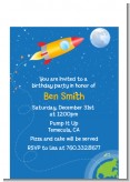 Rocket Ship - Birthday Party Petite Invitations