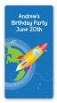 Rocket Ship - Custom Rectangle Birthday Party Sticker/Labels thumbnail