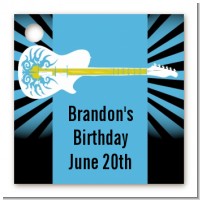 Rock Star Guitar Blue - Personalized Birthday Party Card Stock Favor Tags