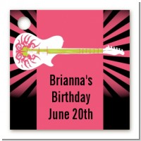 Rock Star Guitar Pink - Personalized Birthday Party Card Stock Favor Tags