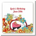 Roller Skating - Square Personalized Birthday Party Sticker Labels thumbnail