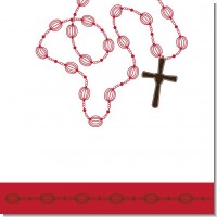 Rosary Beads Maroon Baptism Theme