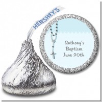 Rosary Beads Blue - Hershey Kiss Baptism / Christening Sticker Labels