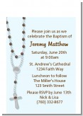 Rosary Beads Blue - Baptism / Christening Petite Invitations