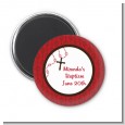 Rosary Beads Maroon - Personalized Baptism / Christening Magnet Favors thumbnail
