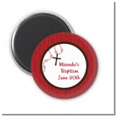 Rosary Beads Maroon - Personalized Baptism / Christening Magnet Favors