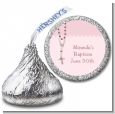 Rosary Beads Pink - Hershey Kiss Baptism / Christening Sticker Labels thumbnail