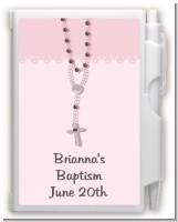 Rosary Beads Pink - Baptism / Christening Personalized Notebook Favor